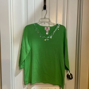 Like new Quacker Factory tunic size L. Classy and beautiful sequined neckline